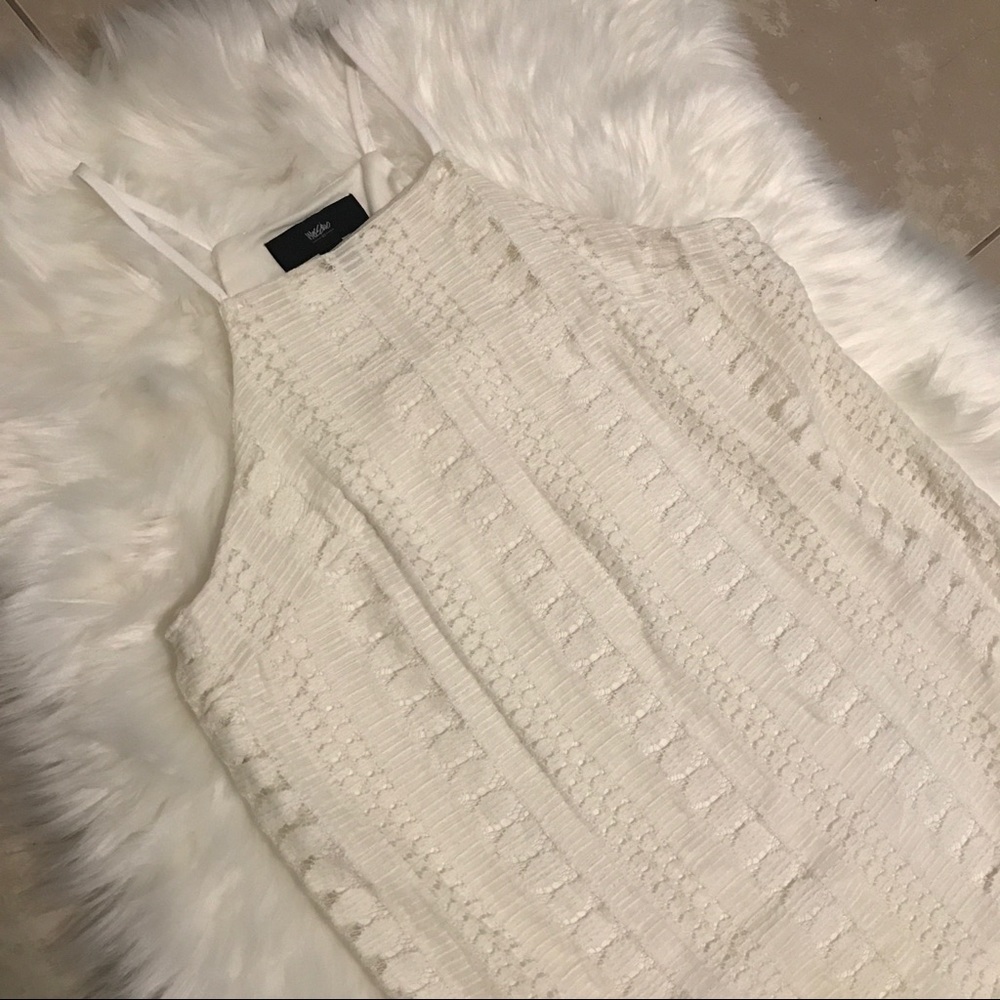 White High Neck Lace Dress - Picture 2 of 5